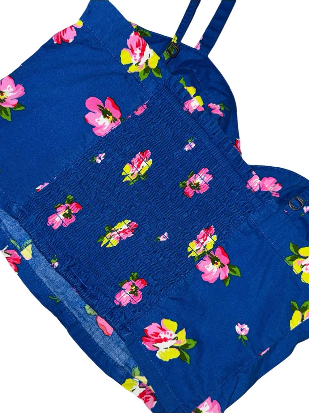 VTG Hollister Floral Crop Top XS Blue Button Front Cami Sweetheart Neck Y2K - Picture 4 of 11